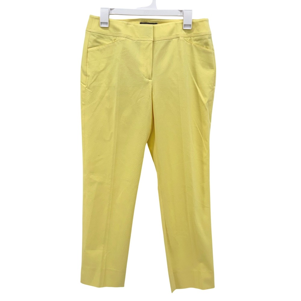 Peace of Cloth Yellow Stretch Straight Leg Spring Career Trousers Women's 8 NWT